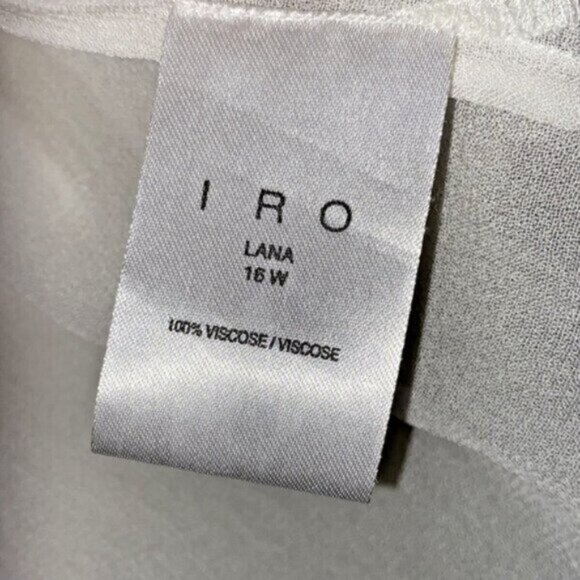 IRO Lana Blouse Chiffon Fringe Womens 4 White Sheer Art Deco Embroidered $225 - Picture 5 of 11